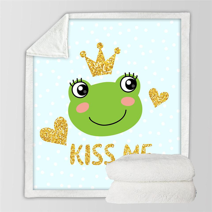 Kiss Me Frog Sky Fleece Blanket