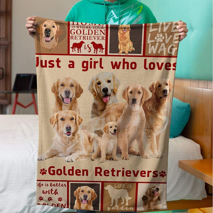 Golden Retrievers Blanket - Just A Girl Who Loves Golden Retrievers