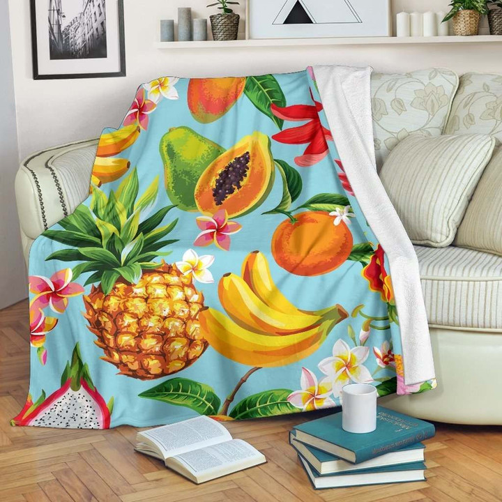 Hawaiian Tropical Fruits Cl16100337Mdf Sherpa Fleece Blanket