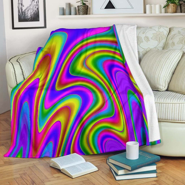 Abstract Neon Trippy Cl16100011Mdf Sherpa Fleece Blanket