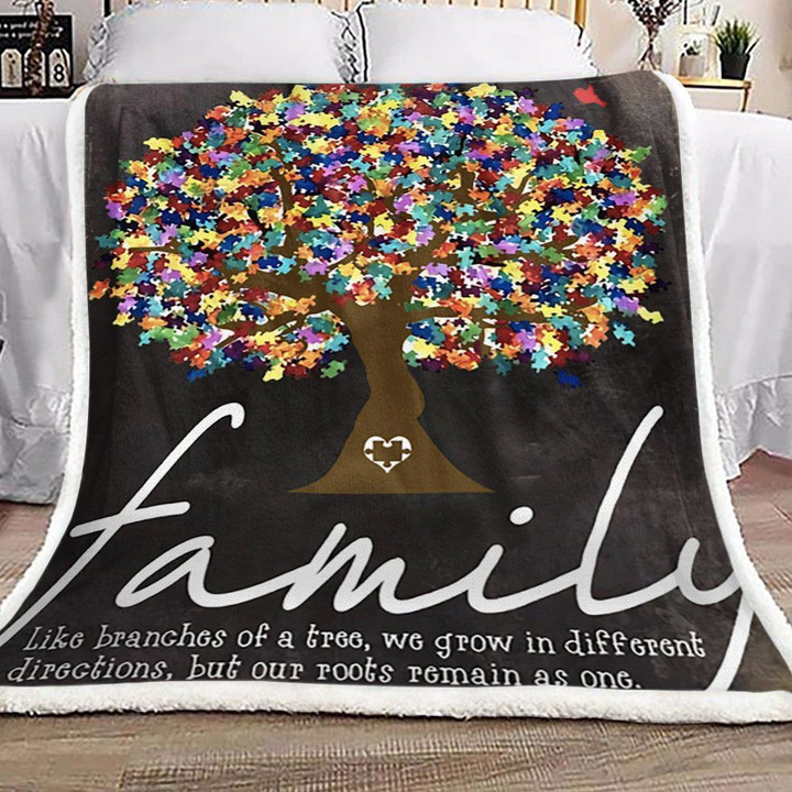 Autism Tree Of Life Family Like Branches Of A Tree Of Life Cl16110003Mdf Sherpa Fleece Blanket