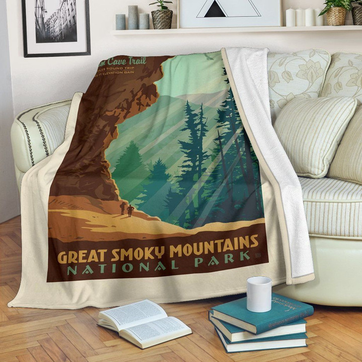 Great Smoky Mountains National Park Sherpa Fleece Blanket Yk