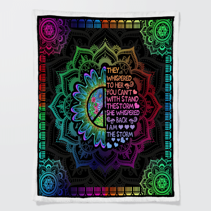 Colorful Mandala Hippie Sherpa Blanket W2309200