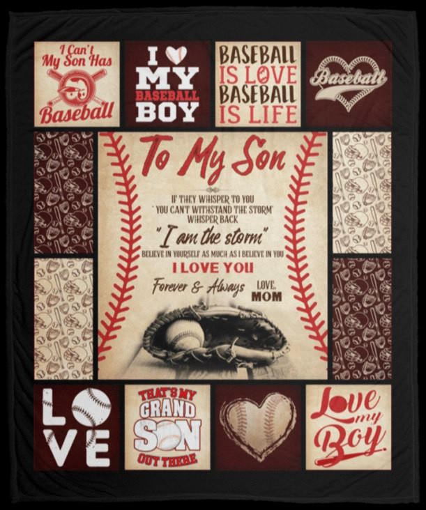 To My Baseball Son If They Whisper To You You Can’T Withstand The Storm Fleece Blanket – Maria