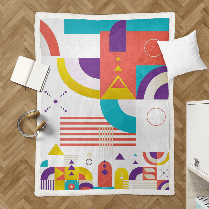 retro abstract art - Abstracts Sherpa Fleece Blanket