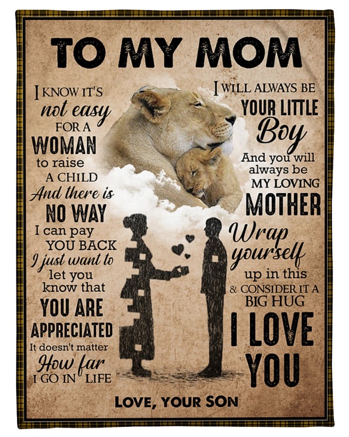 Mother's Day To My Mom I Love You - Lioness Fleece Blanket