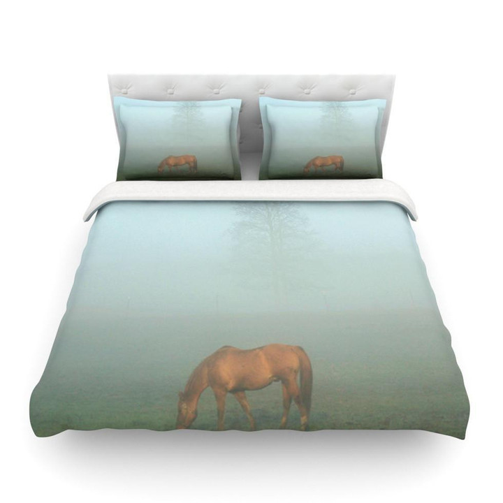 Angie Turner "Horse in Fog" Blue Mist Featherweight3D Customize Bedding Set Duvet Cover SetBedroom Set Bedlinen