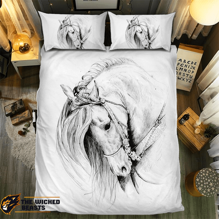 Pencil Bowing Horse #091763D Customize Bedding Set Duvet Cover SetBedroom Set Bedlinen