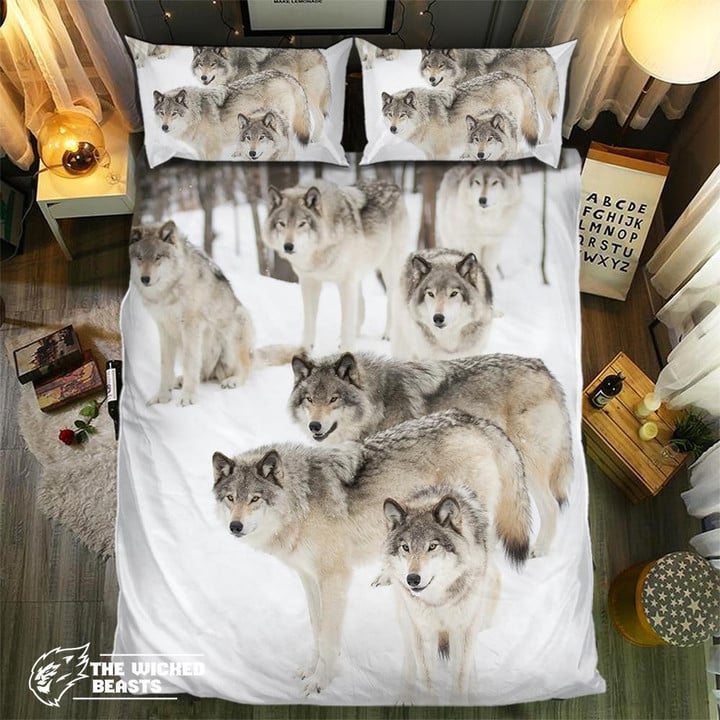 Snow Wolf Pack #092123D Customize Bedding Set Duvet Cover SetBedroom Set Bedlinen