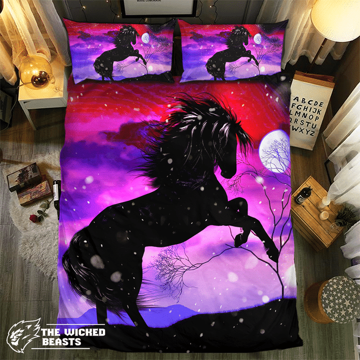 Sparkling Purple Horse #09202 3D Customize Bedding Set Duvet Cover SetBedroom Set Bedlinen