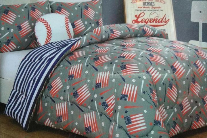 All American Flag Baseball Bats Sports Bedding Set Lizbmr Hnhhbn