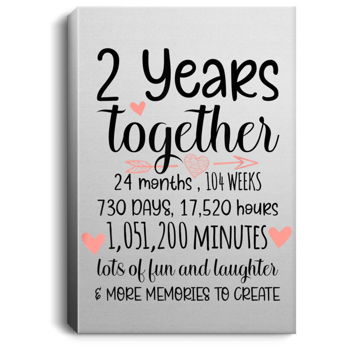 2 Years Of Happy Marriage 2Nd Anniversary Cool Gift Portrait Canvas