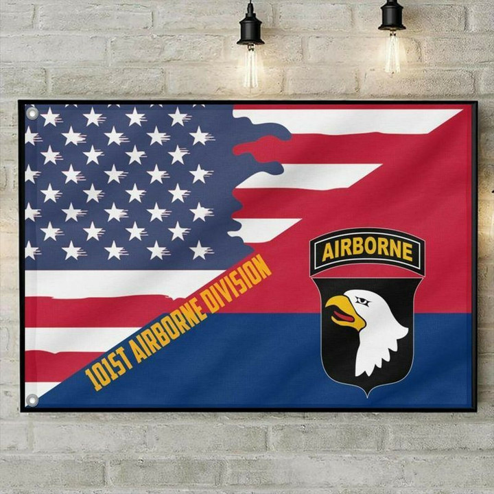 101St Airborne Division Airborne Us Flag Poster Canvas
