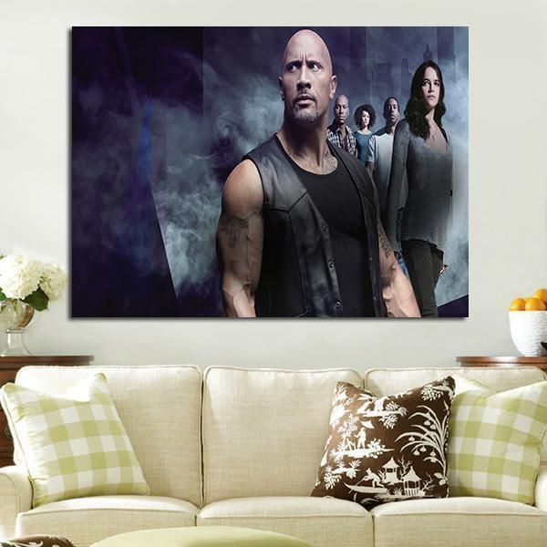 1 Pannel Fast And Furious 8 Hobbs & Friends Full Hd Personalized Customized Canvas Art Wall Art Wall Decor