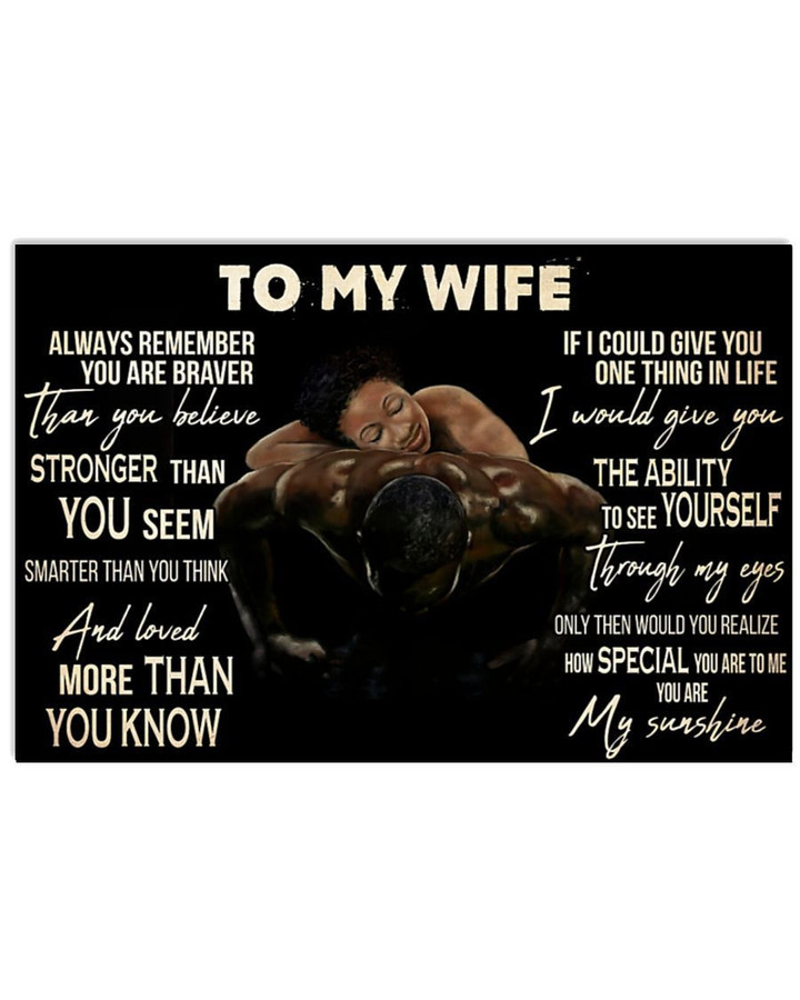 Af Couple Black Man Work Out To My Wife Poster Canvas