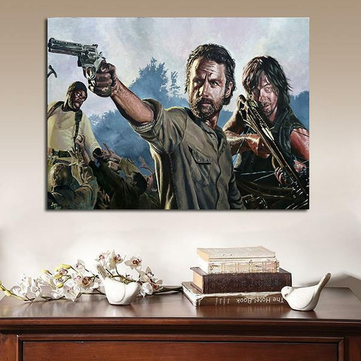 1 Panel The Walking Dead Rick Grimes And Daryl Dixon Wall Art Canvas