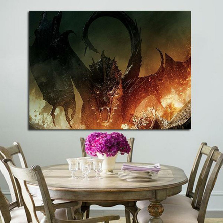 1 Panel Smaug Dragon In Battle Of The Five Armies Wall Art Canvas