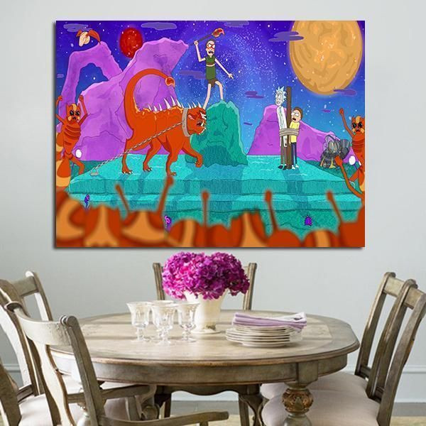 1 Panel Rick And Morty Jerry Threatened Wall Art Canvas