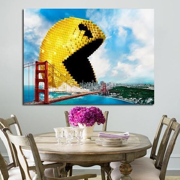 1 Panel Pixels Game On 2015 Wall Art Canvas
