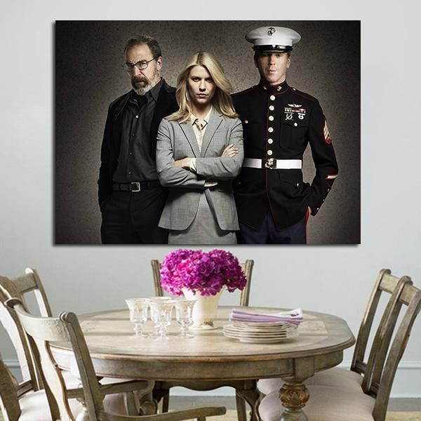 1 Panel Nicholas Brody Carrie Mathison And Saul Berenson Wall Art Canvas