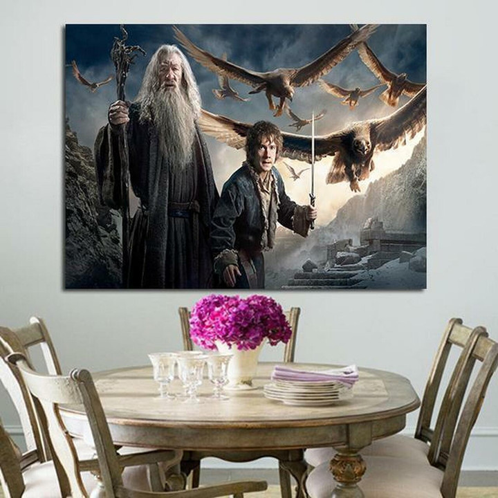 1 Panel Gandalf And Bilbo Baggins In The Hobbit 3 Wall Art Canvas