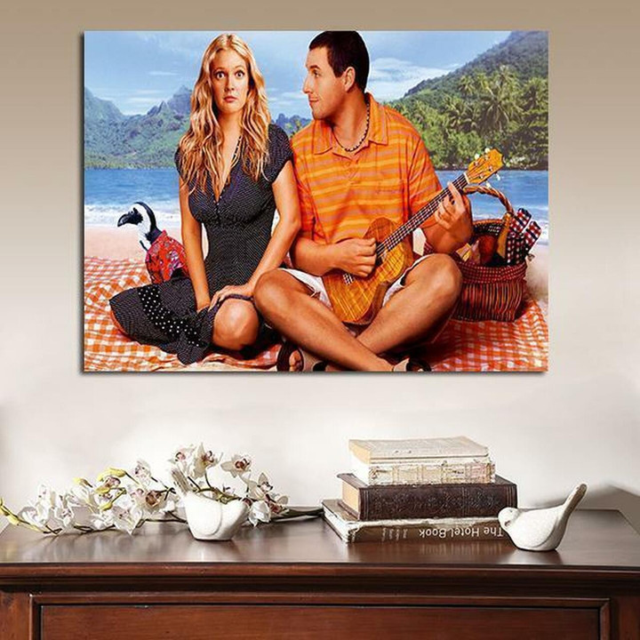 1 Panel 50 First Dates Adam Sandler And Drew Barrymore On The Beach Wall Art Canvas