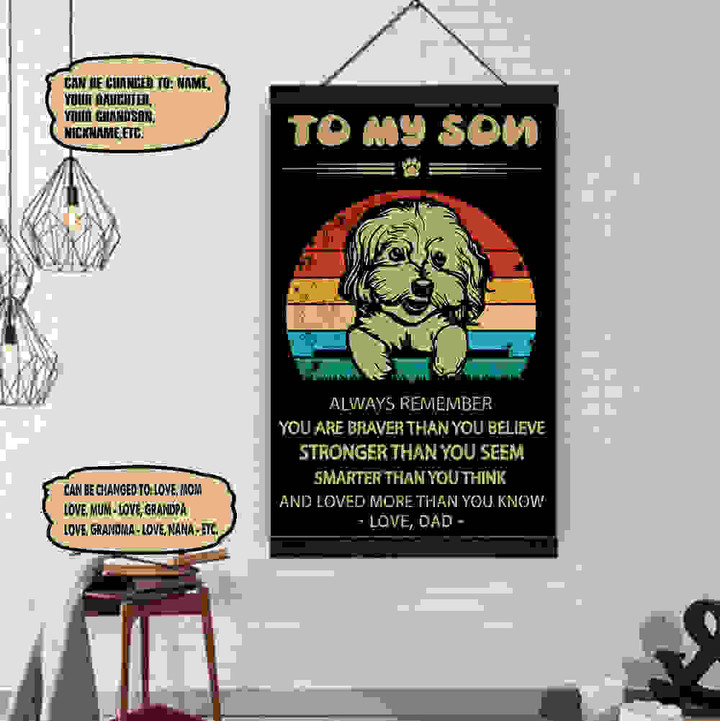 (Lp178) Customizable Pug Canvas – Dad To Son- Always Remember.
