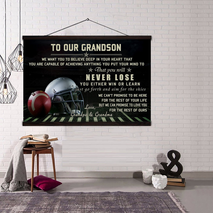 (Cv910) American Football Hanging Canvas - Our Grandson