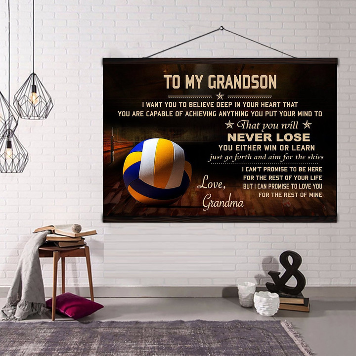 (Cv814) Soccer Canvas Hanging Canvas - Grandma To Grandson - Never Lose