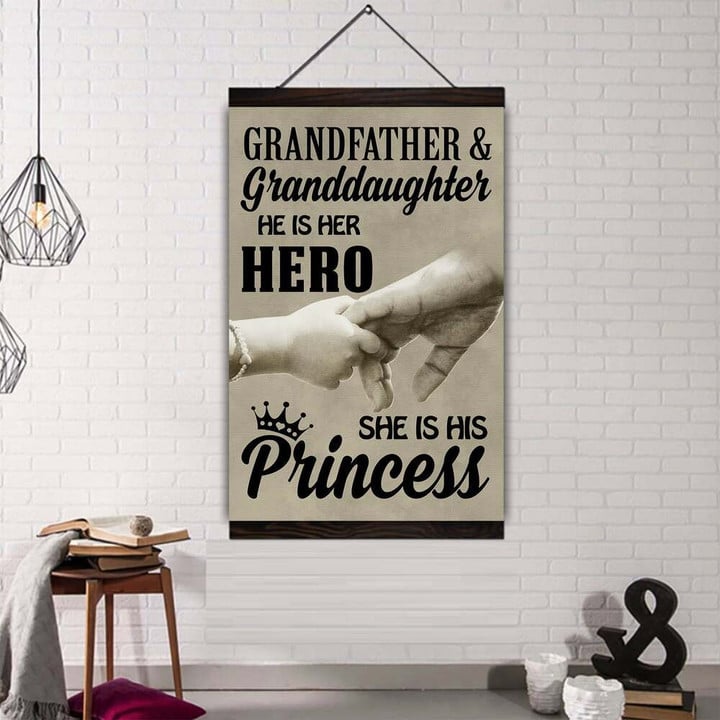 (Cv57) Family Hanging Canvas – Grandfather & Granddaughter.