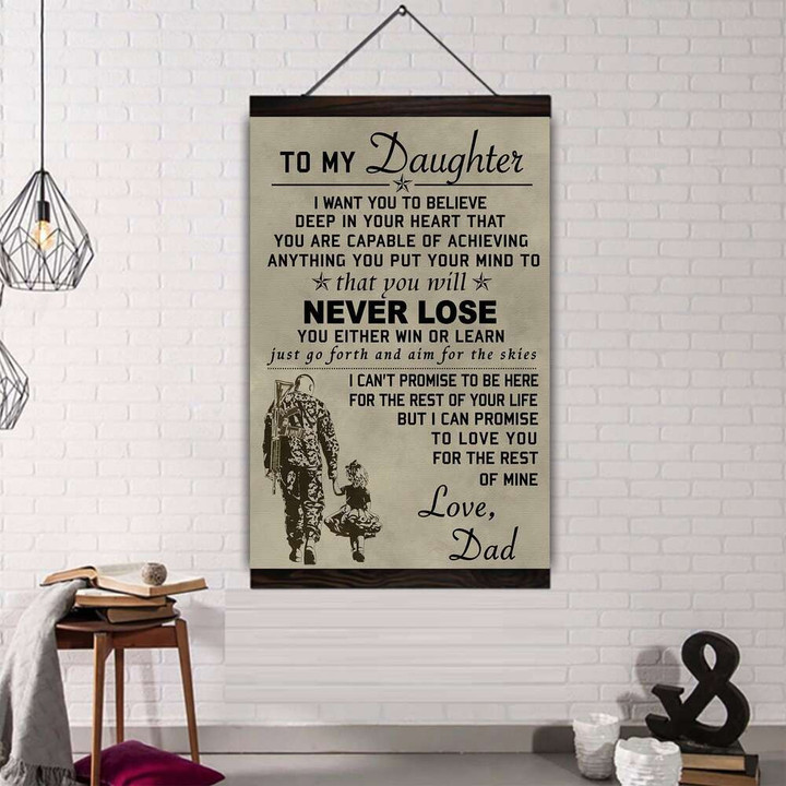 (Cv54) Soldier Hanging Canvas - To My Daughter.