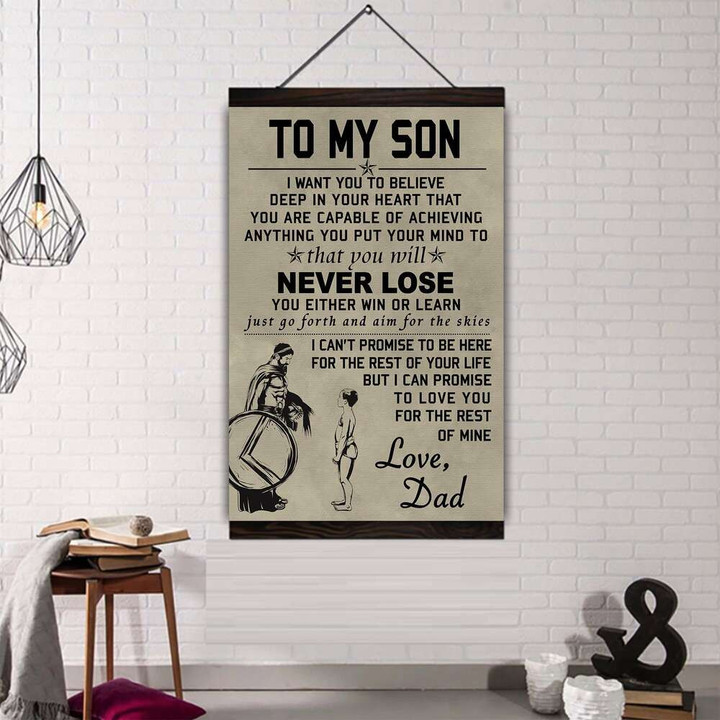 (Cv53) Spartan Hanging Canvas - To My Son.