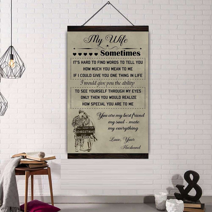 (Cv43) Soldier Hanging Canvas - To My Wife.
