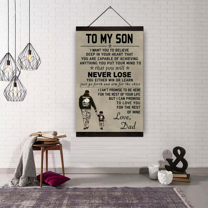 (Cv161) Hanging Canvas - To My Son, Love Dad.
