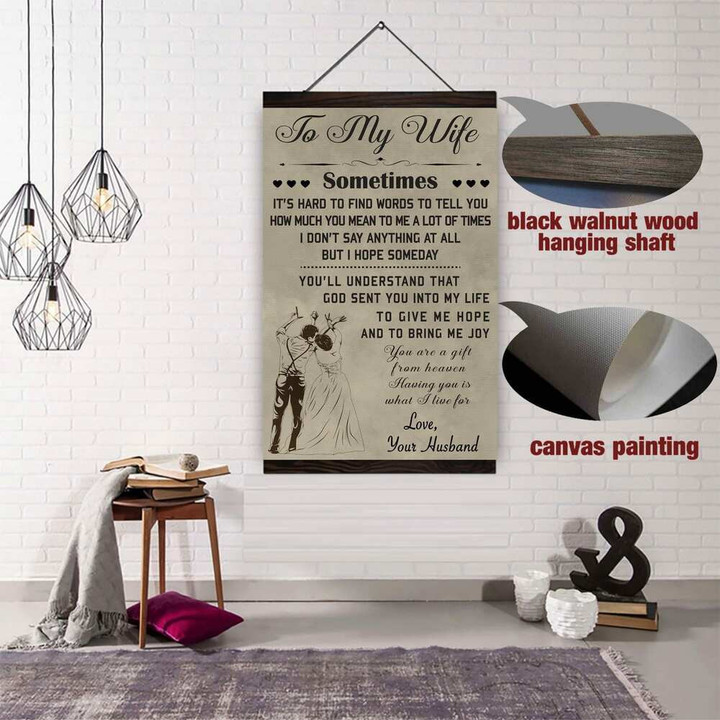 (Cv147) Hanging Canvas - Family To My Wife.