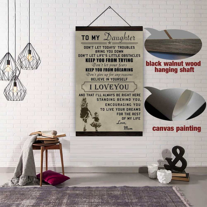 (Cv145) Hanging Canvas - Family To My Daughter.