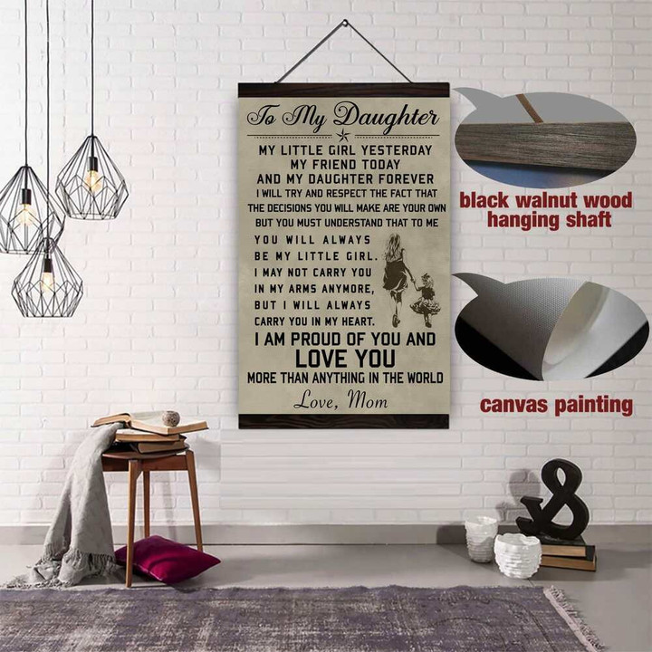 (Cv142) Hanging Canvas - Family To My Daughter.