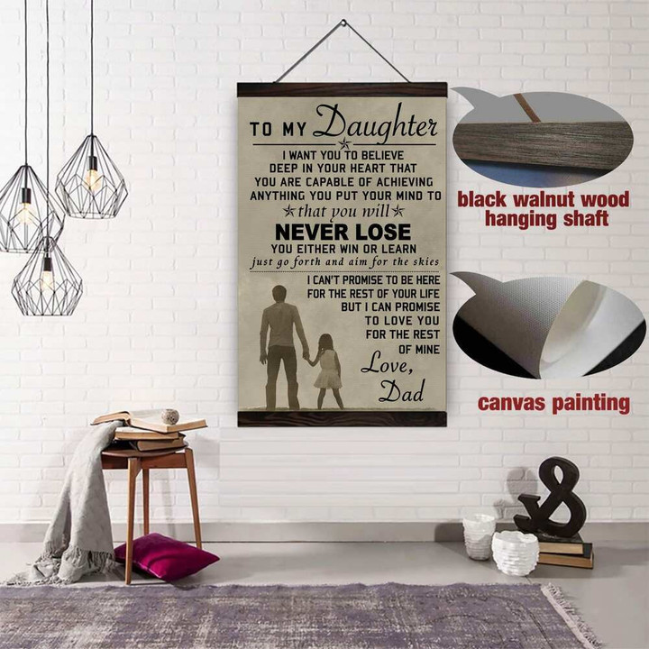(Cv140) Hanging Canvas - Family To My Daughter, Love Dad.