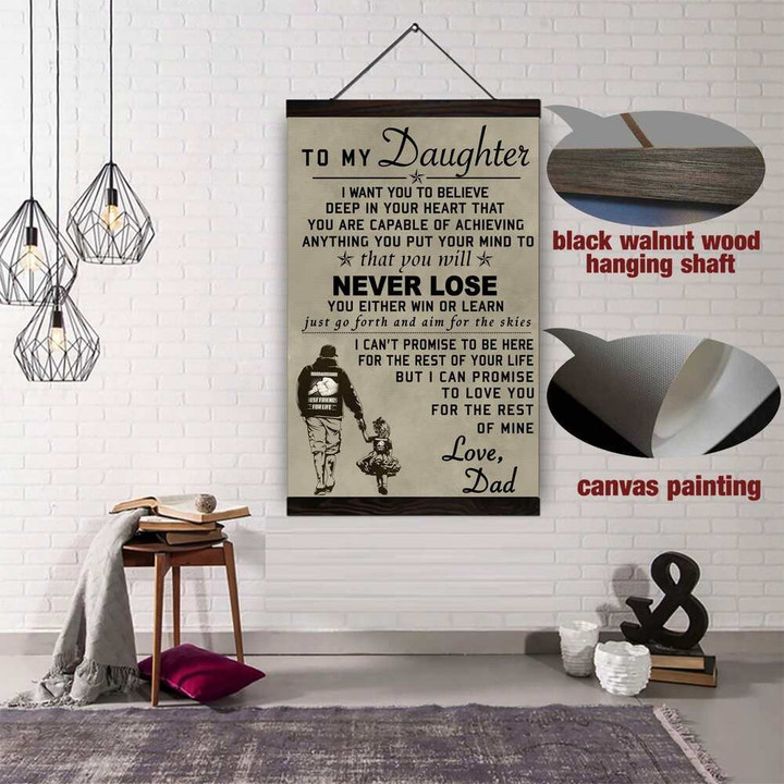 (Cv138) Hanging Canvas - Family To My Daughter, Love Dad.