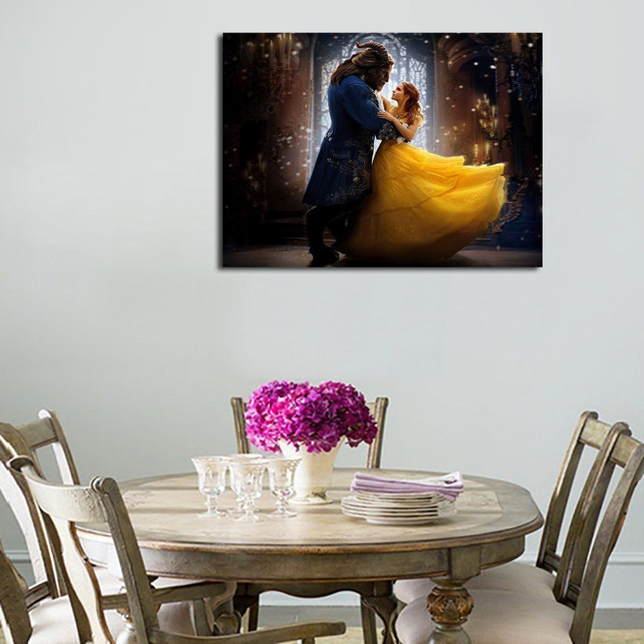 1 Panel Belle And Beast Dancing Wall Art Canvas