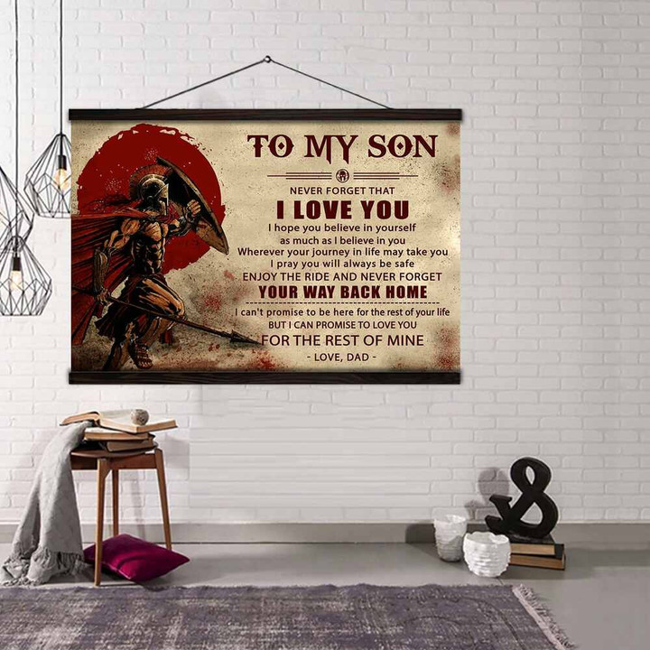 (Da50) Spartan Hanging Canvas - Dad To Son - Your Way Back Home.