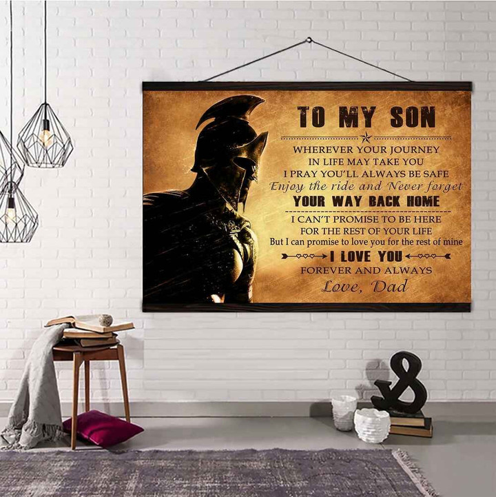 (A04) Spartan Hanging Canvas - Dad To Son - Your Way Back Home.