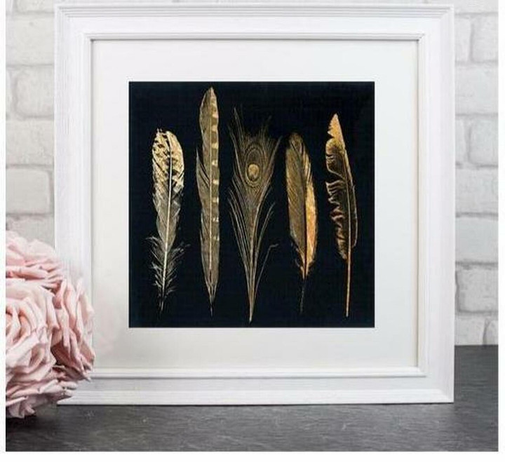 "Luxury Feathers" Watercolor Full Hd Personalized Customized Canvas Art Wall Art Wall Decor