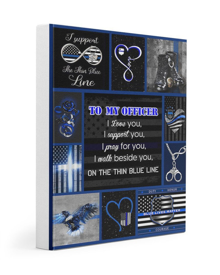 To My Officer I Love You I Walk Beside You On The Thin Blue Line Fleece Blanket Matte Canvas