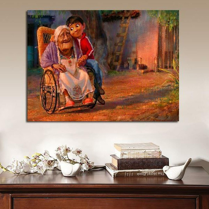1 Panel Coco Miguel And His Grandmother Wall Art Canvas