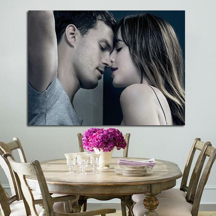 1 Panel Christian Grey And Anastasia Steele Romance Wall Art Canvas