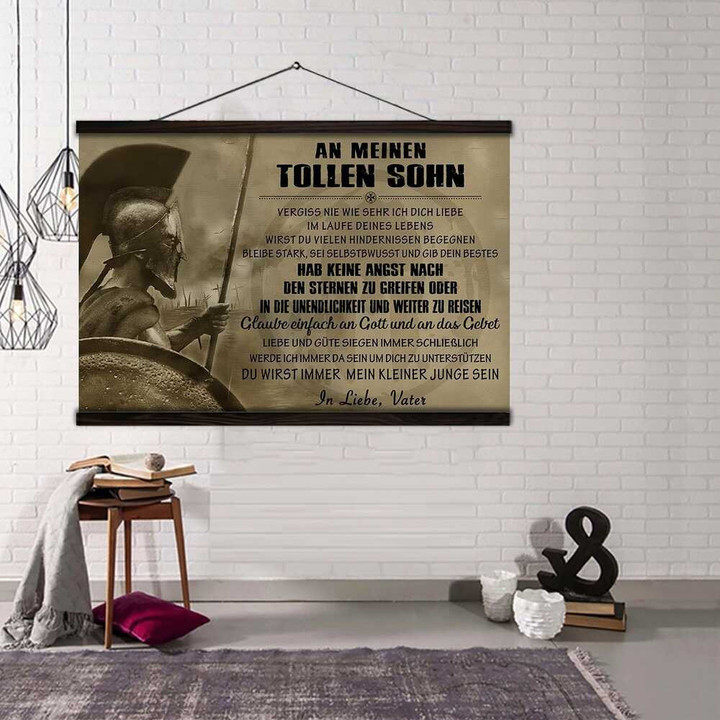 (Cv1183) Spartan Hanging Canvas - Dad To Son - Always Remember Ger.