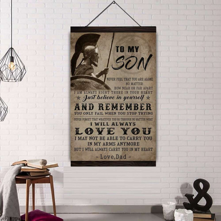 (Cv1182) Spartan Hanging Canvas - Dad To Son - And Remember.