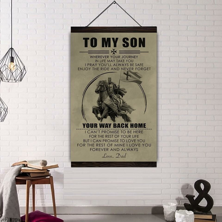 (Cv1157) Knight Templar Hanging Canvas - Dad To Son - Your Way Back Home.