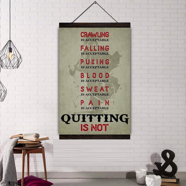 (Cv103) Samurai Hanging Canvas - Quitting Is Not.
